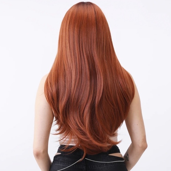 24-Inch Ginger Copper Ombre Lace Front Synthetic Wig - Picture 3 of 11